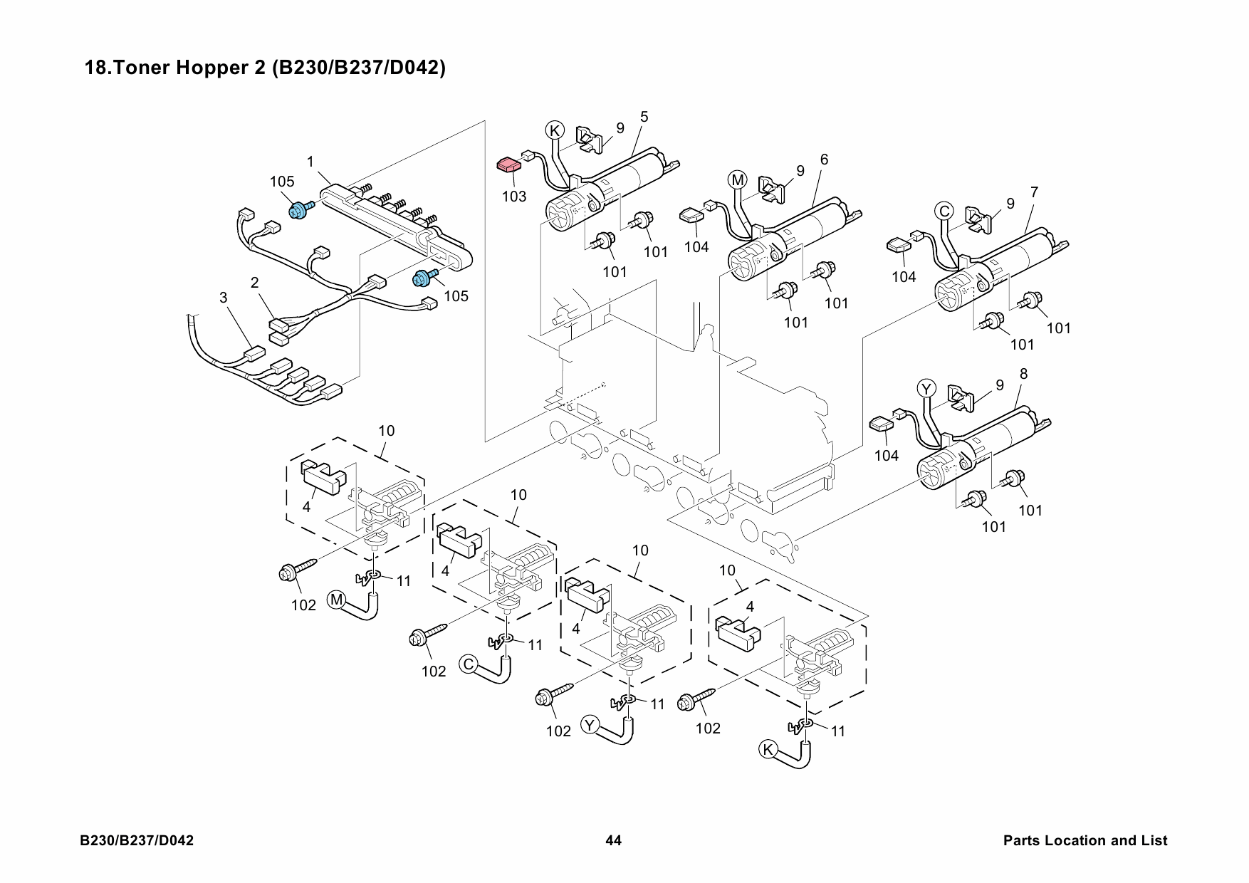 RICOH Options B230 B237 D042 Parts Catalog PDF download-2